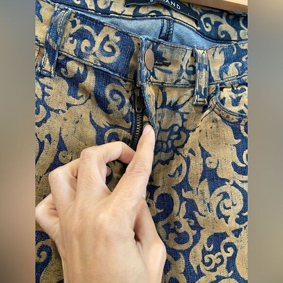 J Brand Gold Brocade Skinny Jean - Picture 6 of 12